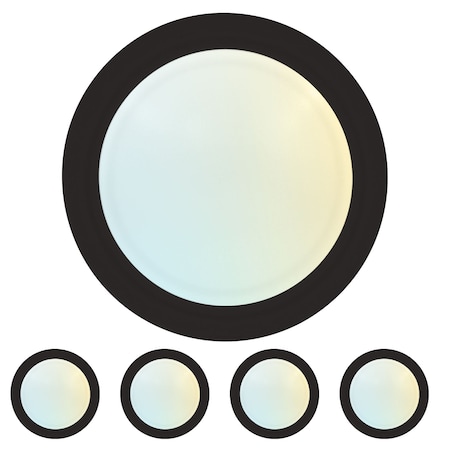 Luxrite 6 Inch LED Disk Light 5CCT 2700K-5000K 12.5W 1000LM Dimmable Damp Rated Energy Star Black, 4PK LR23871-4PK